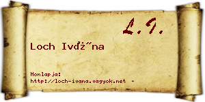 Loch Ivána névjegykártya